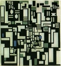 De_Stijl_Neoplasticisme_kunst_Theo_van_Doesburg_Composition_IX_Opus_18_Europese_stijlen_bewegingen