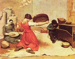 Realism_kunst_The_wheat_sifters_Gustave_Courbet_Europese_stijlen_bewegingen